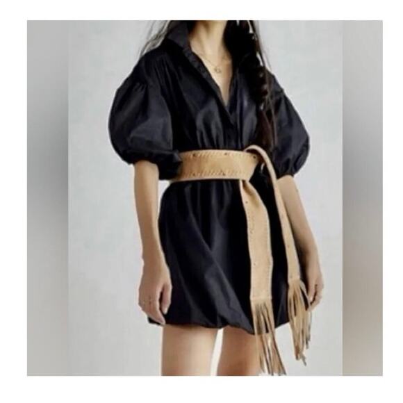 Free People Women's Blaire Suede Studded Wide Tie Waist Fringe Wrap Belt - Picture 1 of 10